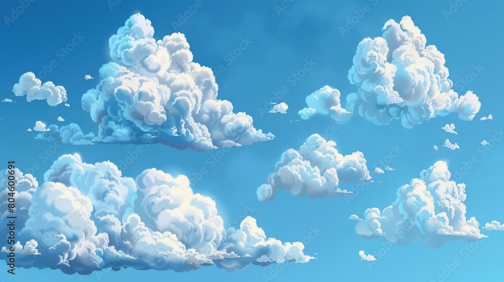 Poster a bunch of clouds in the sky, suitable for weather or nature concepts