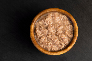canned fish from finely chopped stewed tuna fillet