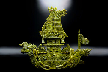 Chinese jade dragon barque. It's a fetish of wealthy and prosperous especially in commerce and...