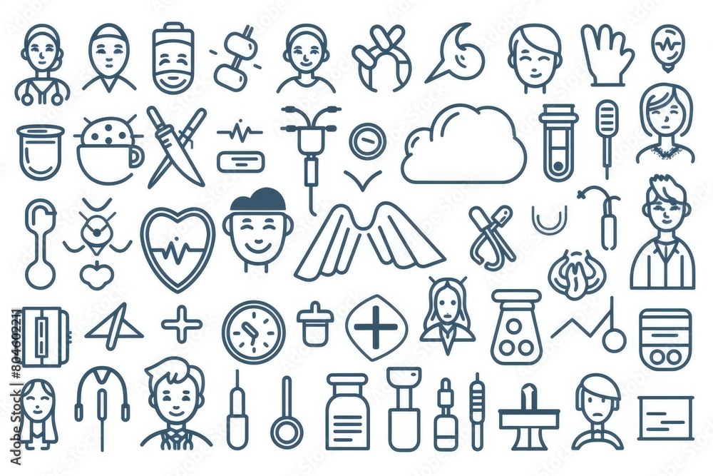 Poster a collection of diverse icons suitable for various projects