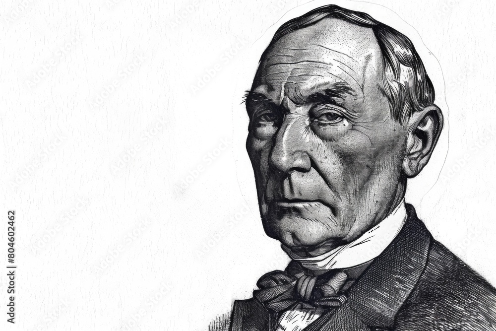 Poster a drawing of a man in formal attire. suitable for business and fashion concepts