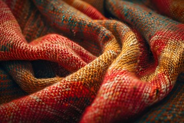 full frame red and brown wool fabric background