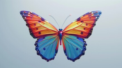 A vibrant butterfly soaring through the air. Perfect for nature or wildlife concepts