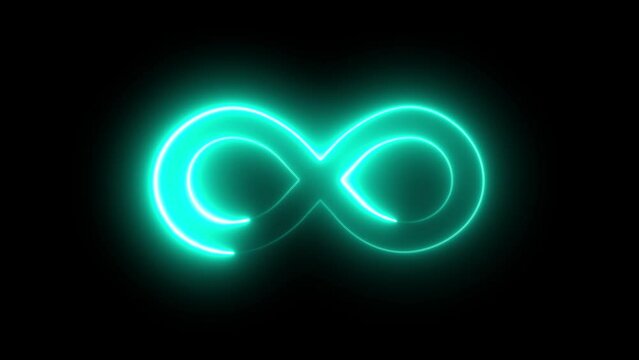 Neon style motion line icon infinite abstract