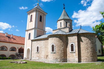 Fototapeta na wymiar Rakovac Monastery in Beocin on Fruska Gora mountain.
