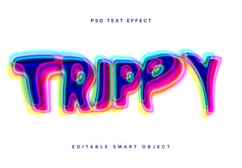 Colourful Warped Text Effect Mockup