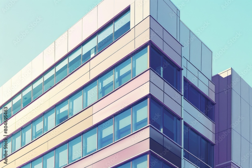 Aufkleber a tall building with numerous windows, suitable for architectural and urban concepts