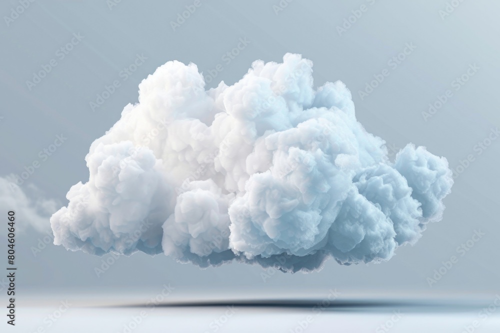 Poster a single cloud suspended in the air. suitable for weather or nature concepts