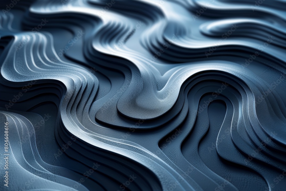 Aufkleber dynamic 3d waves create a fluid abstract pattern with a combination of light and dark gray
