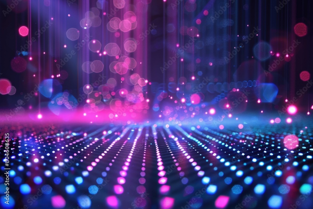 Poster a dark room illuminated by numerous lights. suitable for various concepts and designs