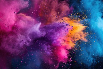 Vibrant powder cloud dispersing in the air, perfect for dynamic and energetic concepts