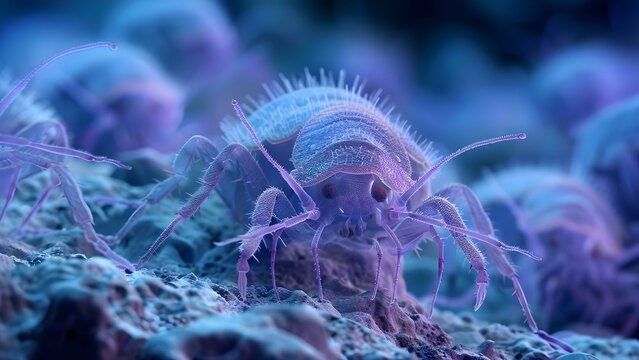How Dust Mites in Dust Can Trigger Allergies in Certain Individuals. Concept Allergies, Dust Mites, Indoor Air Quality, Allergy Symptoms, Respiratory Health