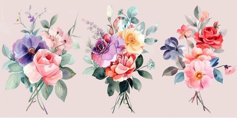 Romantic Floral Bouquet Compositions for Notebook Covers Generative AI