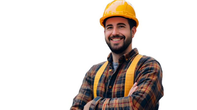 Man worker with helmet