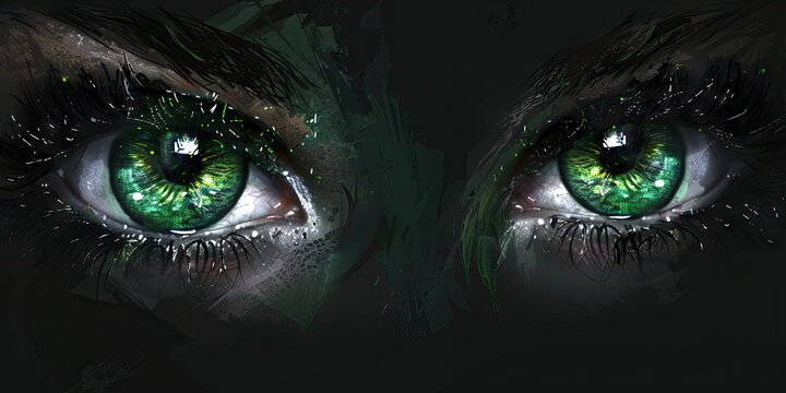 Envy (Green): A pair of eyes looking sideways, representing jealousy or covetousness