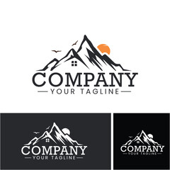 mountain logo design, vector logo design