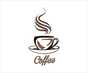 Coffee cup logo illustration design. Typography and hand lettering coffee quotes for poster, gift card, mug and t-shirt.