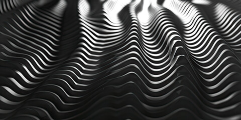 Anxiety (Black): A series of zigzag lines representing worry or unease - obrazy, fototapety, plakaty