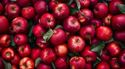 Bunch of fresh ripe deliciuos red apples background