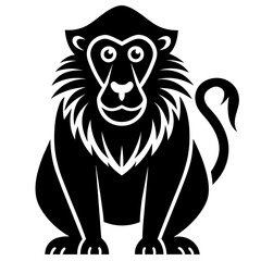 Baboon head logo vector silhouette illustration art
