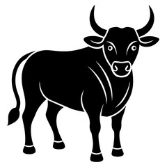 Bull vector art silhouette illustration
