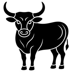 Bull logo vector art silhouette illustration