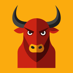 Bull logo vector art illustration