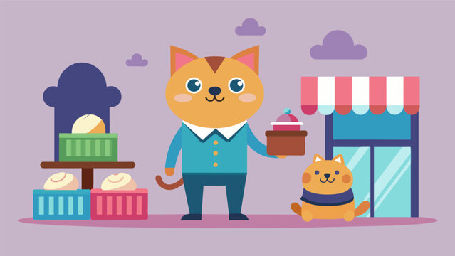 Help your virtual pet run their own business from a bakery to a fashion boutique and manage their success.. Vector illustration