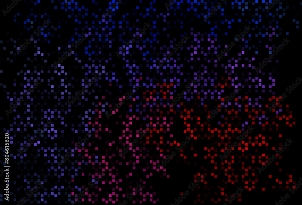 Poster dark blue, red vector backdrop with lines, rectangles.