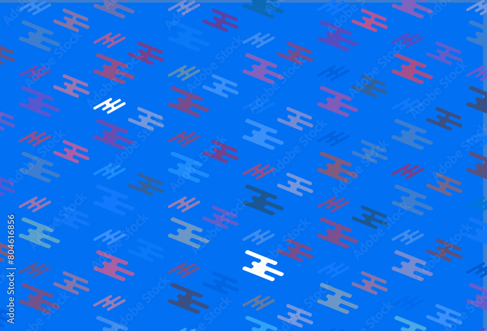 Poster light blue, red vector template with repeated sticks.