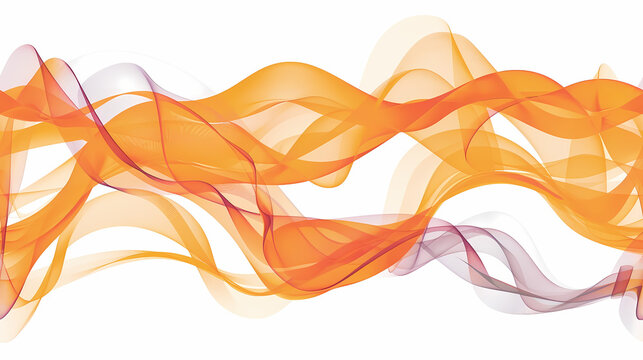Abstract Colorful Wave Forms on a Clear Background