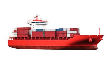 Freight Container Carrier Isolated On Transparent Background PNG.