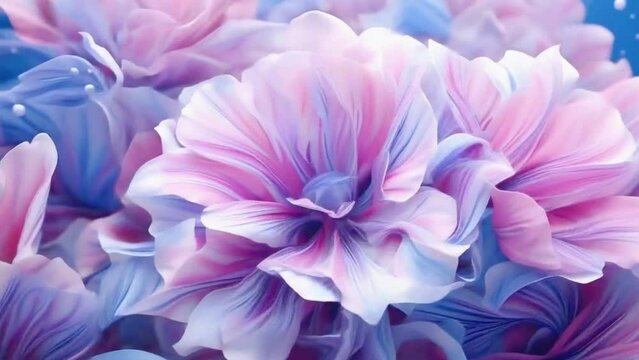 Abstract floral patterns blooming and unfolding in slow motion, 4K High-Quality Background video