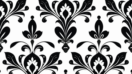 Monochrome pattern with flat vector isolated on white.