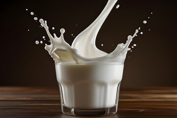 milk splash in glass