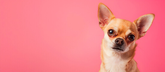 Pop-art style, Chihuahua dog, on a bright colored background