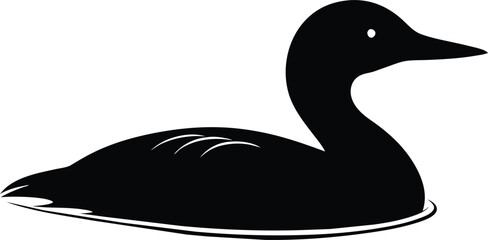 Loon Silhouette Vector Illustration