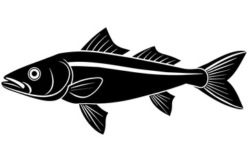 Common snook fish vector silhouette illustration isolated on a white background 