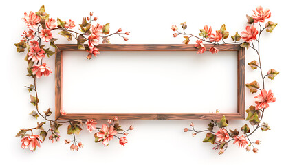 Obraz premium 花で装飾された額縁