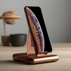 Metal Phone Stand with Cell Phone Displayed