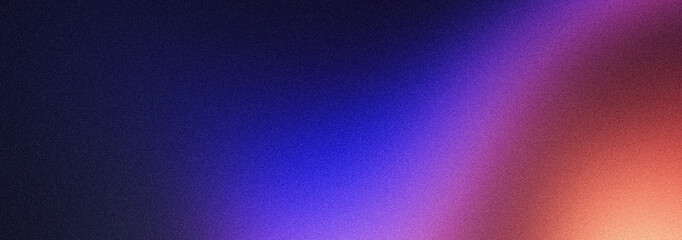 Grainy gradient background, dark blue orange red abstract color wave black backdrop, noisy texture banner header poster design
