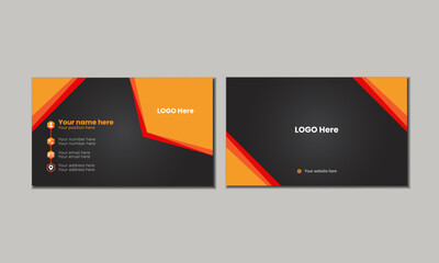 Creative professional premium modern double sided landscape corporate business card design template   
