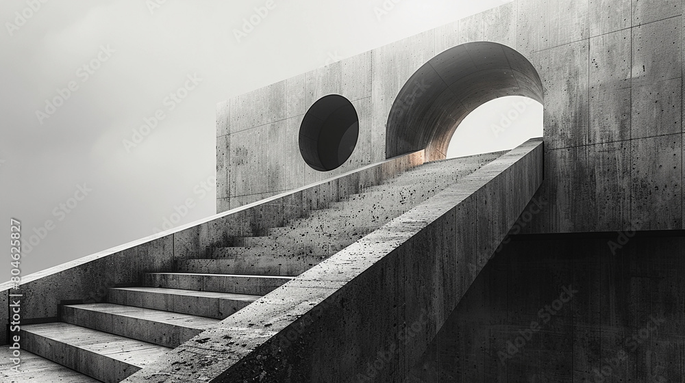 Poster minimalistic abstract monochromatic architecture background