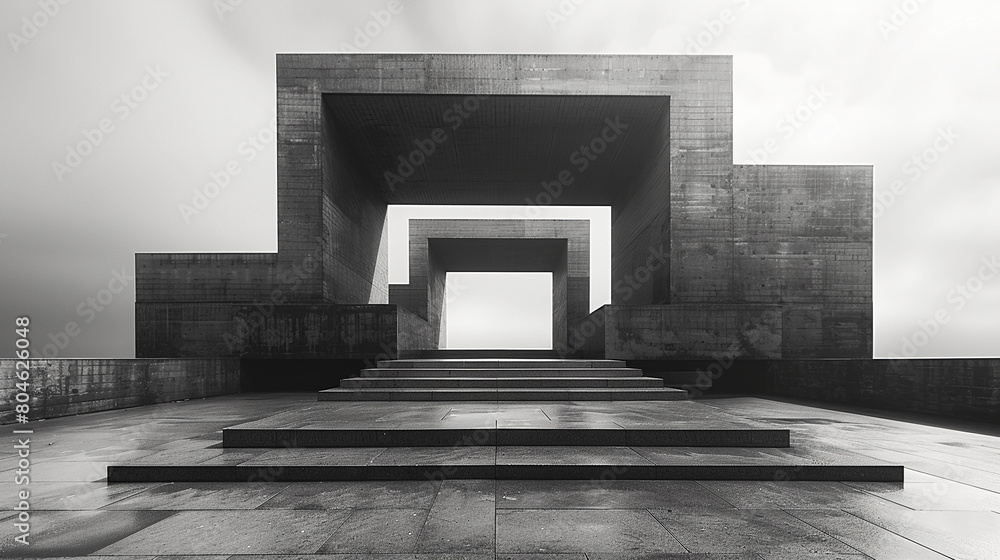 Poster minimalistic abstract monochromatic architecture background