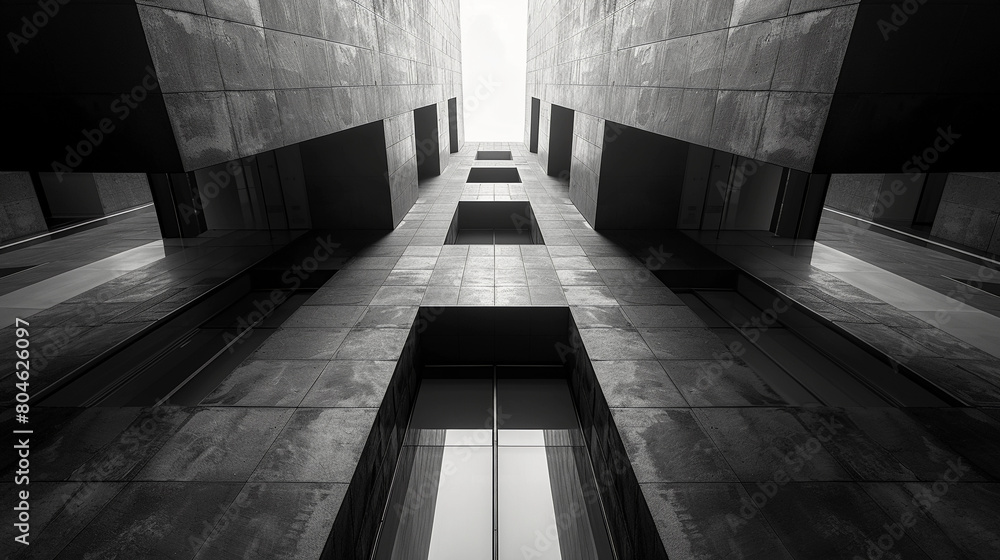 Poster minimalistic abstract monochromatic architecture background