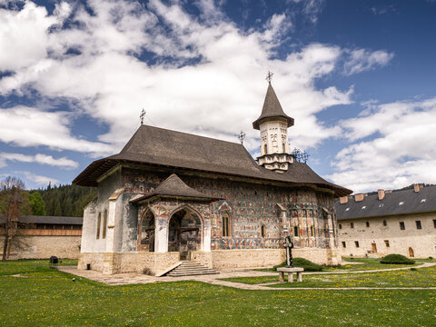 The Sucevita Monastery, Romania. One of Romanian Orthodox monasteries in southern Bucovina