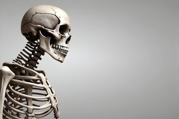 Human Skeleton on Grey Background