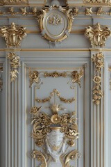 Baroque, barocco ornate marble ceiling non linear reformation design. elaborate ceiling with intricate accents depicting classic elegance and architectural beauty