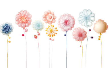 Blossom-Inspired Floral Balloons Isolated On Transparent Background PNG.