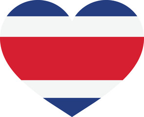 Costa Rica heart flag . Costa Rica love symbol . Costa Rica flag in heart shape . Vector illustration